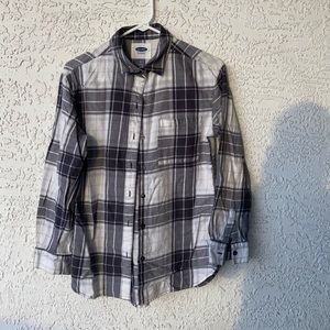 Gray and white flannel